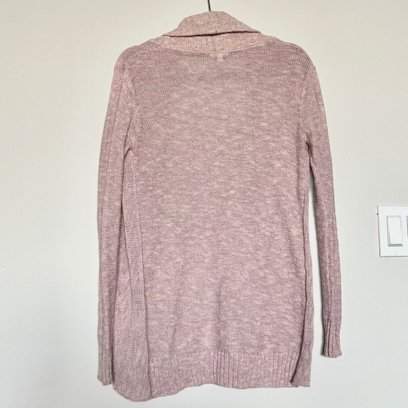 BP Nordstrom Lightweight Cotton Knit Open Front Shawl Cardigan Dusty Pink Sz XS - Picture 4 of 6